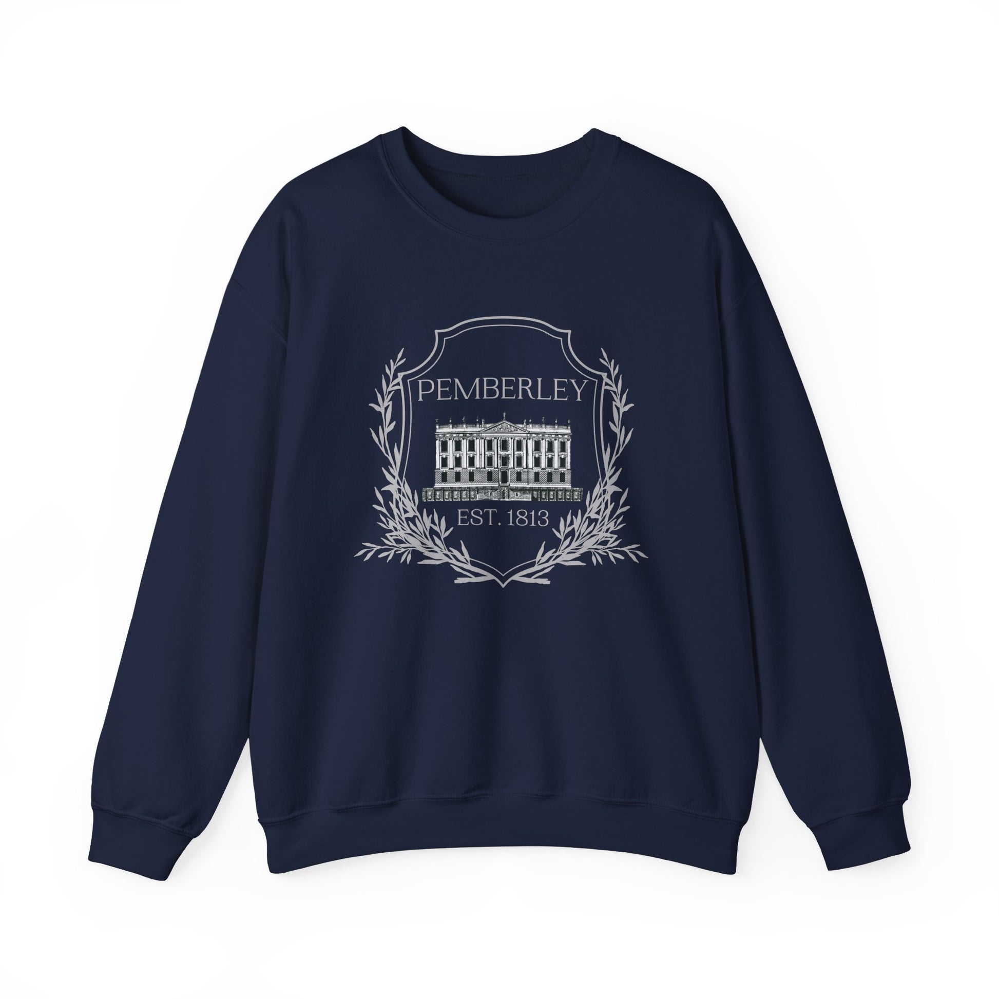 Sweatshirt, Pemberley Crest Sweatshirt, Pride and Prejudice Gift, Unisex Crewneck Jumper, Mr. Darcy's Estate, Regency Literature Top, Book Lover