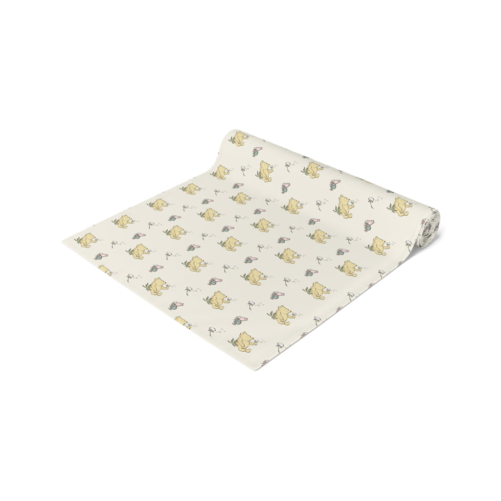Table Runner, Classic Winnie the Pooh and Piglet blowing Dandelions cream, Home Decor, Kitchen Linens, Dining Room, Gift, Housewarming