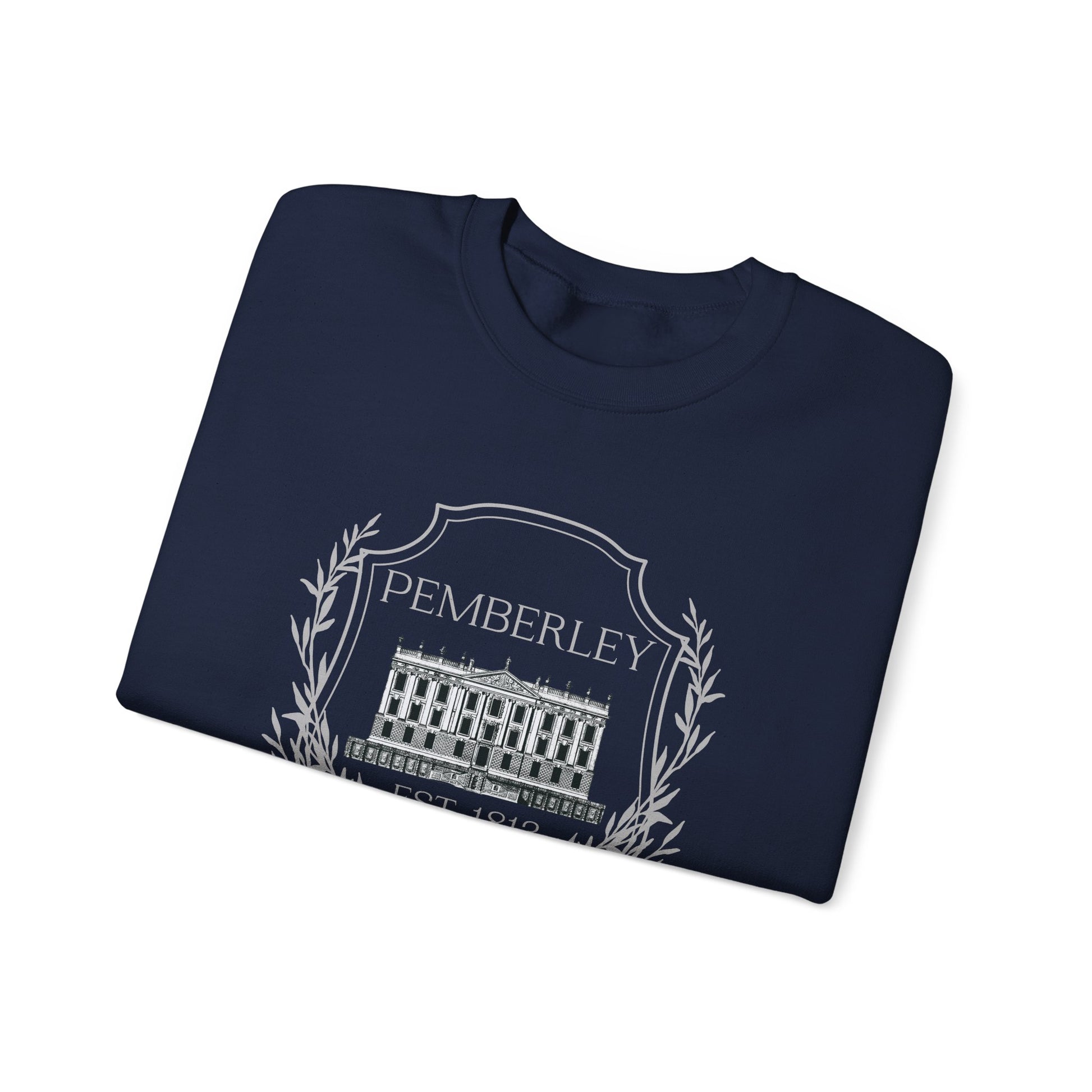 Sweatshirt, Pemberley Crest Sweatshirt, Pride and Prejudice Gift, Unisex Crewneck Jumper, Mr. Darcy's Estate, Regency Literature Top, Book Lover