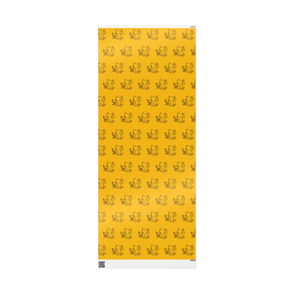 Gift Wrap - Yellow Classic Winnie the Pooh and Piglet Blowing Dandelions
