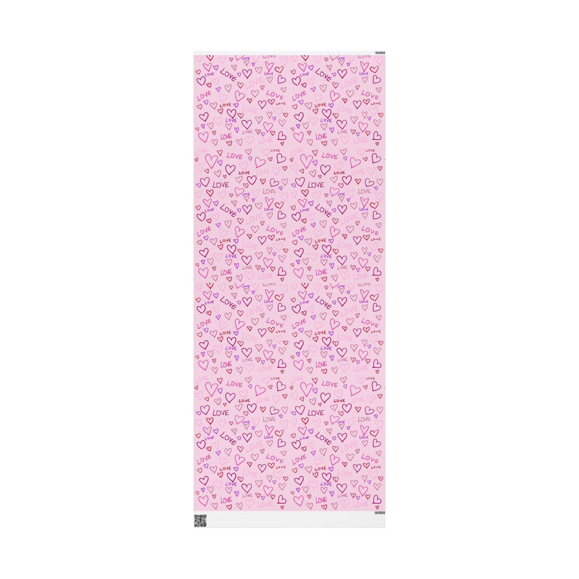 Gift Wrap, Heartfelt Love Wrapping Paper - Pink, Purple, Red Hearts - Valentine's Day Gift Wrap, Anniversary Present, Birthday Party Decor