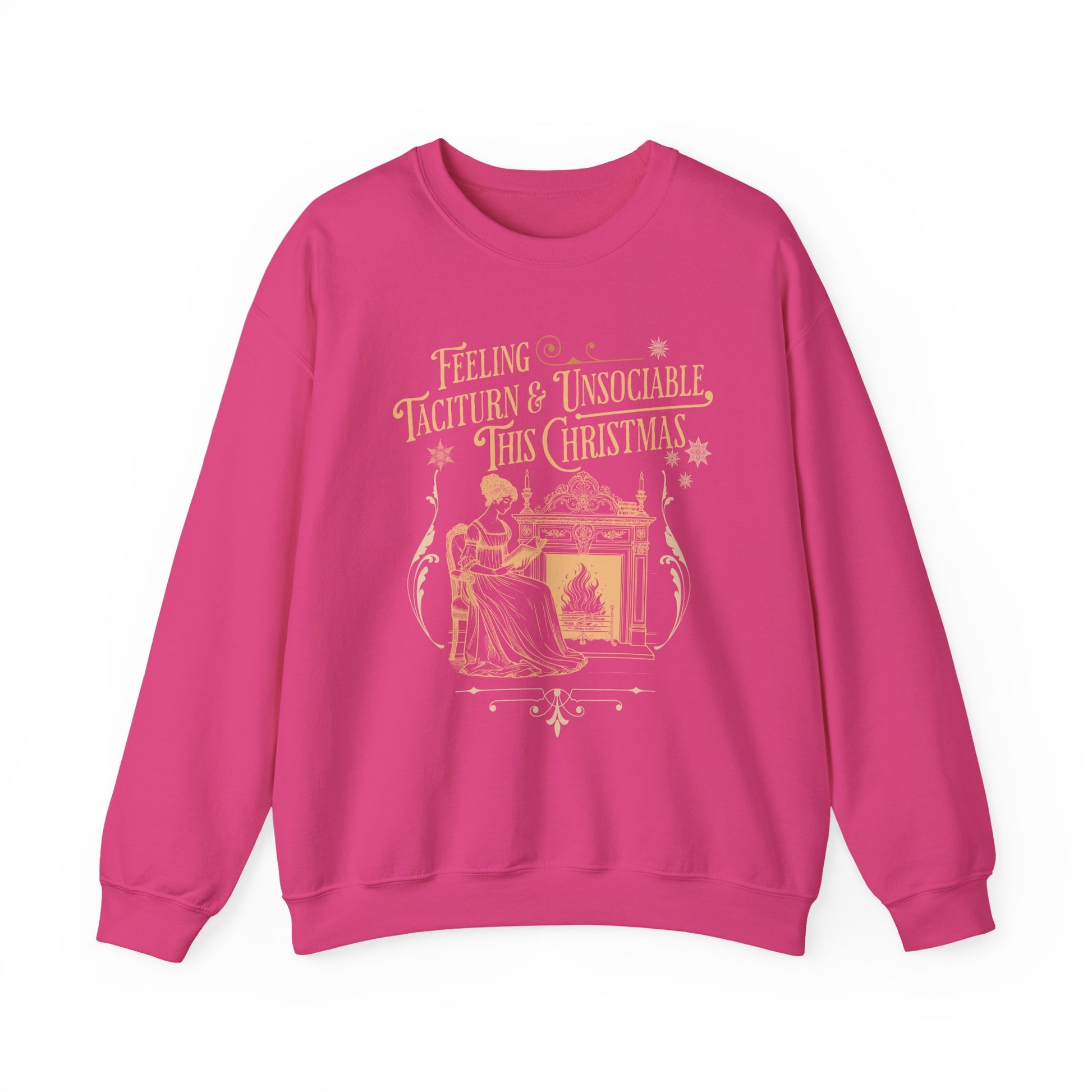 Sweatshirt, Jane Austen Taciturn & Unsociable Christmas Sweatshirt, Light Academia Book Lover Gift, Pride and Prejudice Quote, Holiday Reading Apparel, Introvert