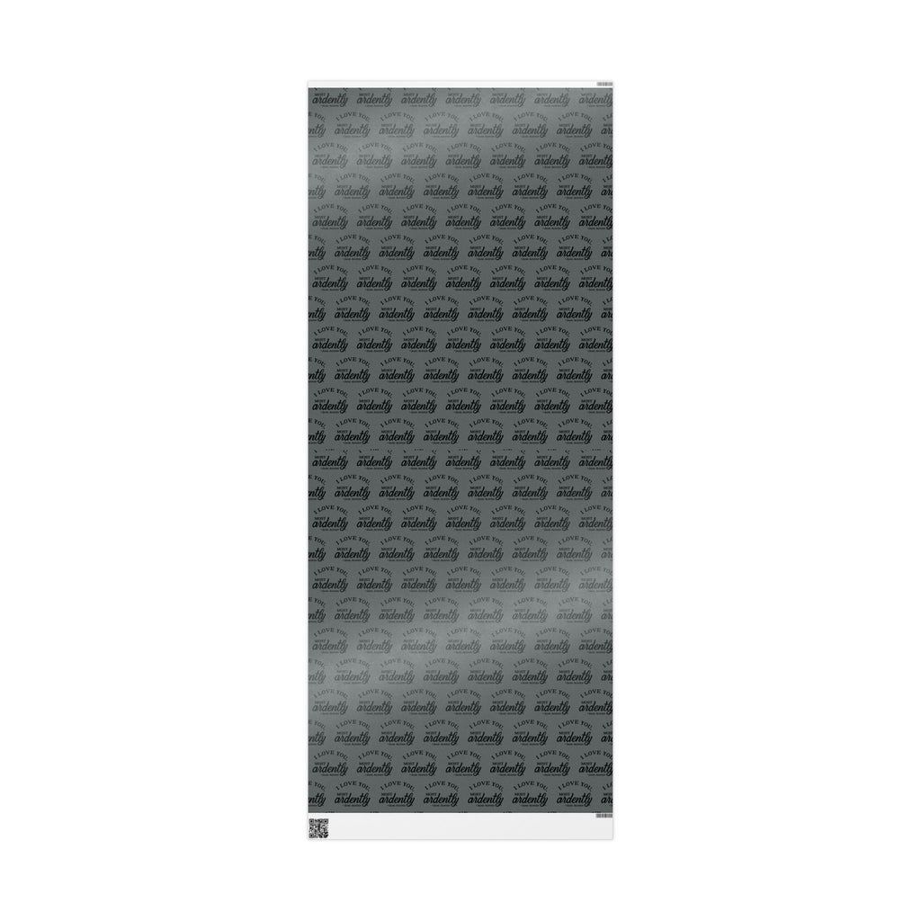 Gift Wrap - Grey Jane Austen Quote; Pride and Prejudice, Mr Darcy, I Love You Most Ardently