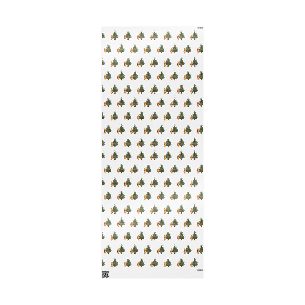 Gift Wrap - Classic Winnie the Pooh White Wrapping Paper with Tree with Lights