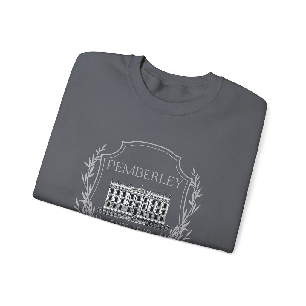 Sweatshirt, Pemberley Crest Sweatshirt, Pride and Prejudice Gift, Unisex Crewneck Jumper, Mr. Darcy's Estate, Regency Literature Top, Book Lover