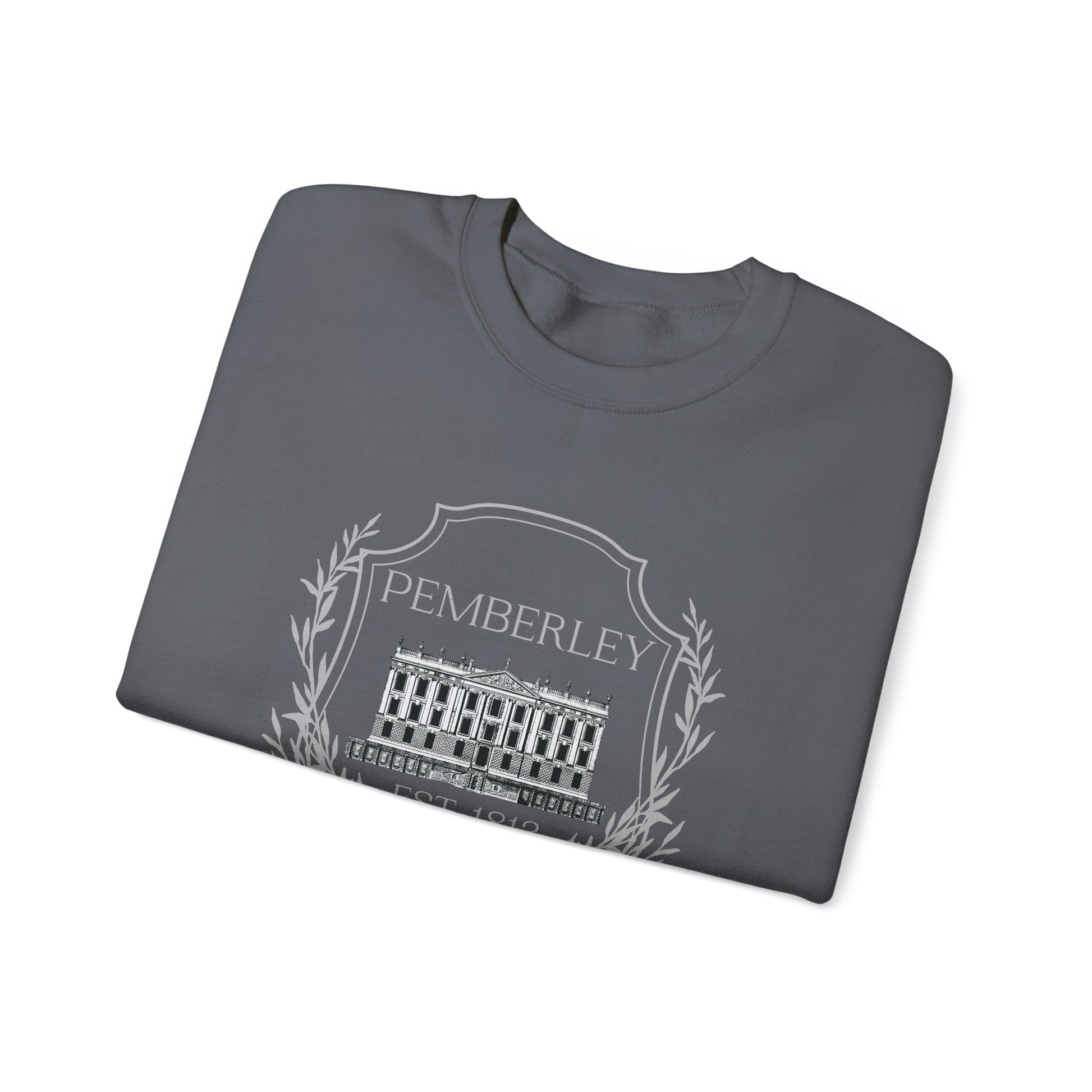 Sweatshirt, Pemberley Crest Sweatshirt, Pride and Prejudice Gift, Unisex Crewneck Jumper, Mr. Darcy's Estate, Regency Literature Top, Book Lover