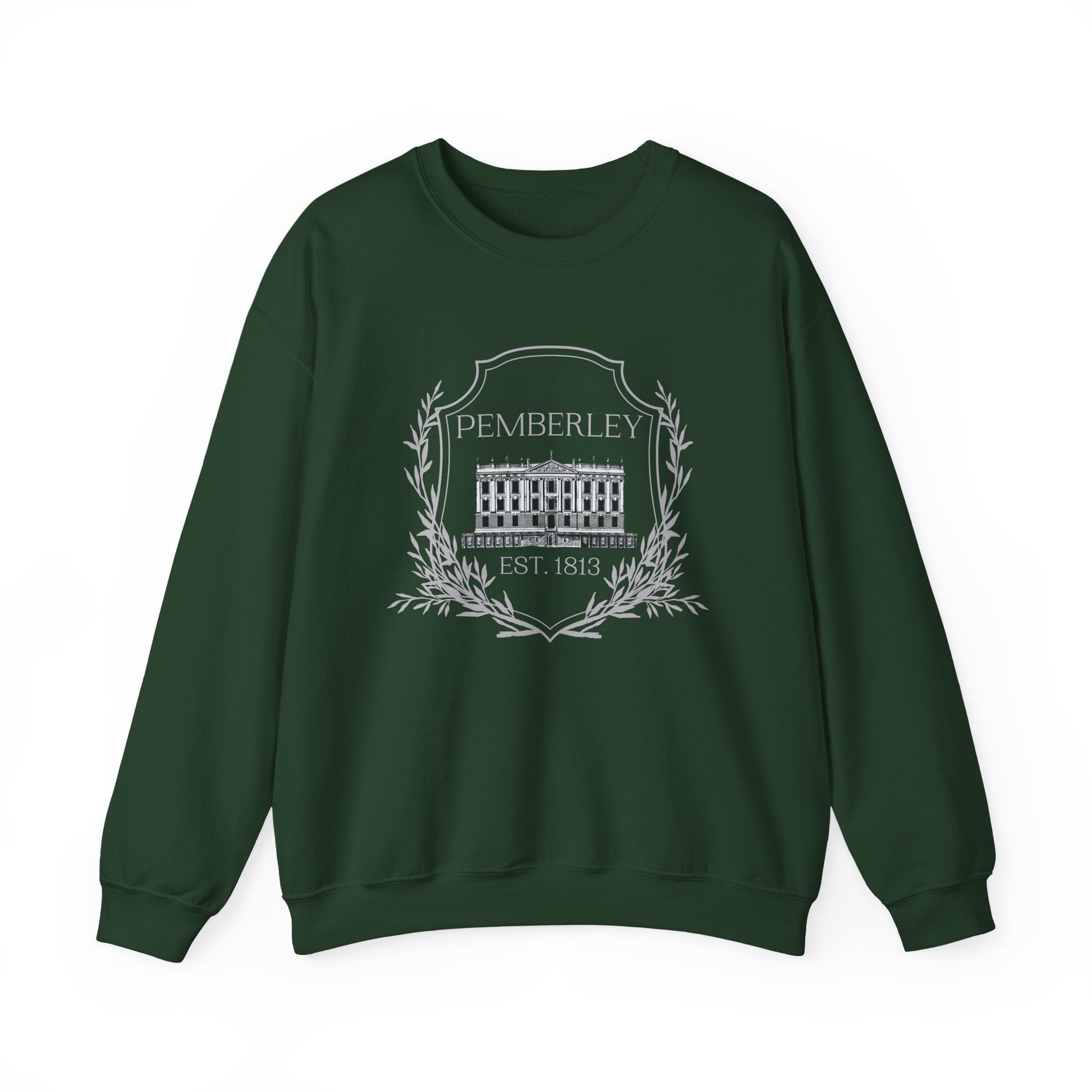 Sweatshirt, Pemberley Crest Sweatshirt, Pride and Prejudice Gift, Unisex Crewneck Jumper, Mr. Darcy's Estate, Regency Literature Top, Book Lover