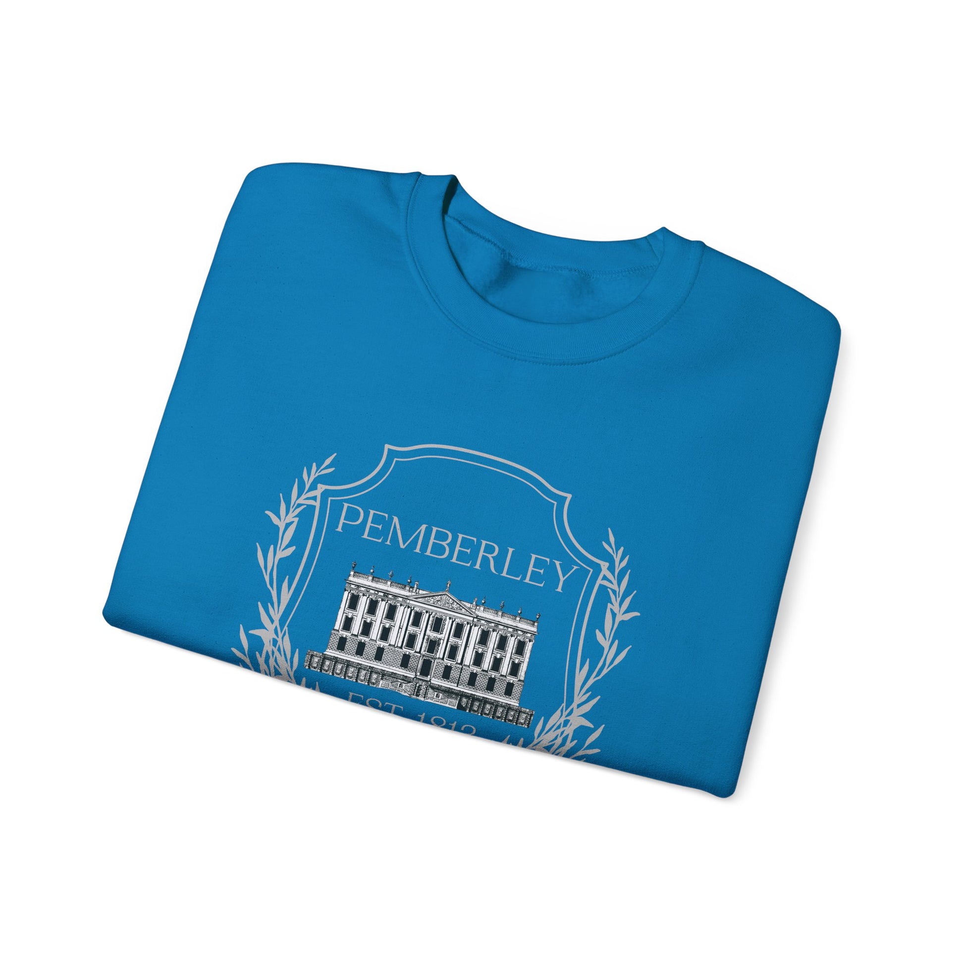 Sweatshirt, Pemberley Crest Sweatshirt, Pride and Prejudice Gift, Unisex Crewneck Jumper, Mr. Darcy's Estate, Regency Literature Top, Book Lover
