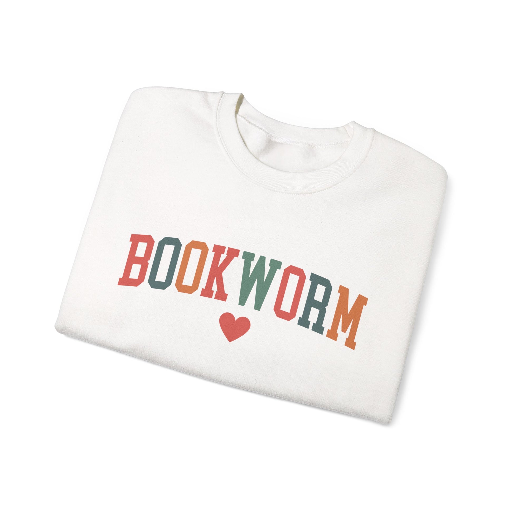 Sweatshirt, Bookworm Heart Unisex Crewneck Sweatshirt, Book Lover Gift, Pink Teal Gold Blue Sweatshirt, Gildan 18000 Sweatshirt, Christmas Present,