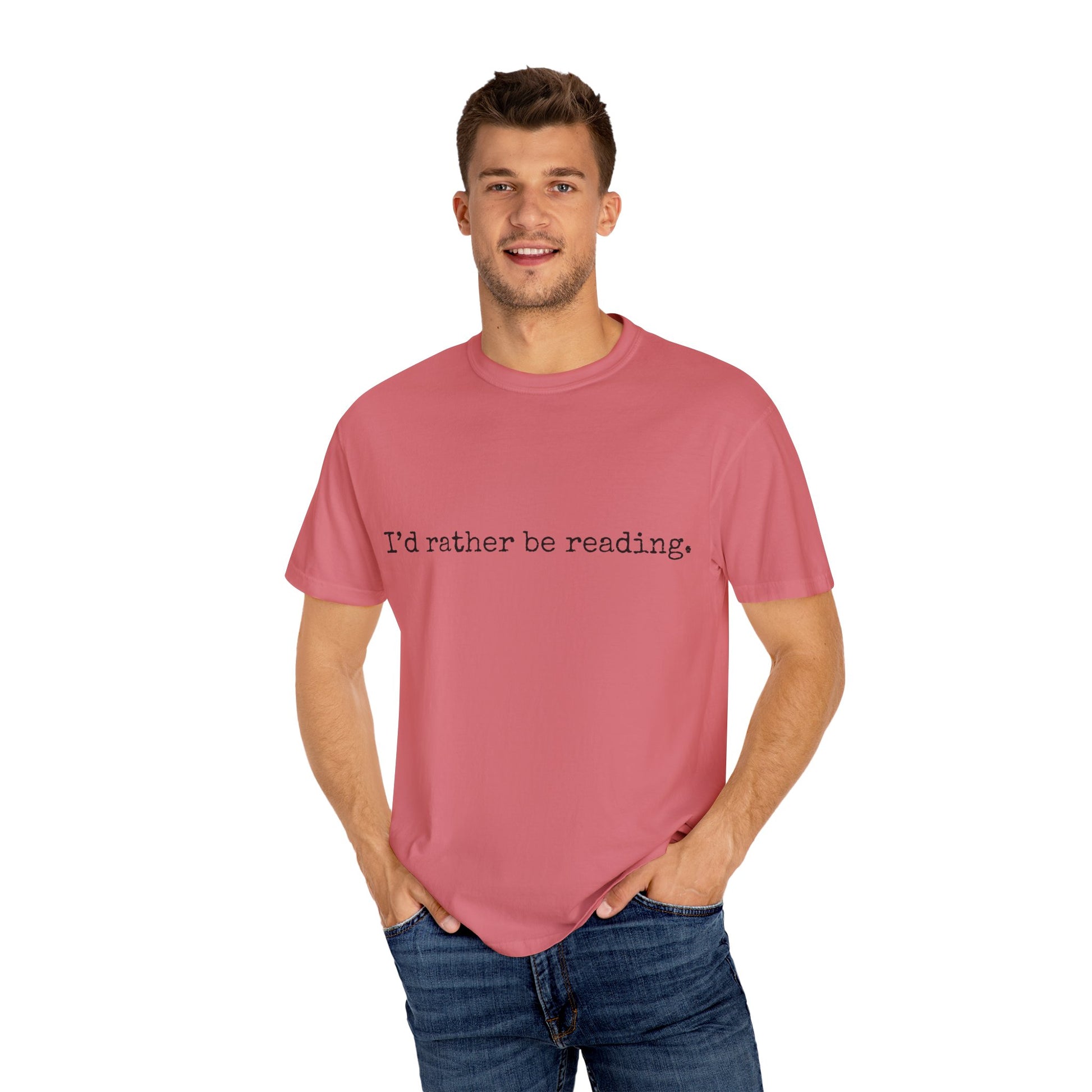 T-Shirt, Book Lover T Shirt, Reading Tee, Typewriter Font Shirt, Literary Gift, I'd Rather Be Reading Top, Unisex Comfort Colors Tee, Bookish Tshirt