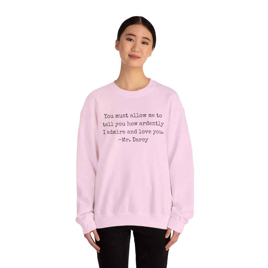 Sweatshirt, Jane Austen Literary Quote Sweatshirt, Pride and Prejudice Mr Darcy Love Quote Shirt, Book Lover Gift, Classic Literature Sweatshirt, Gildan