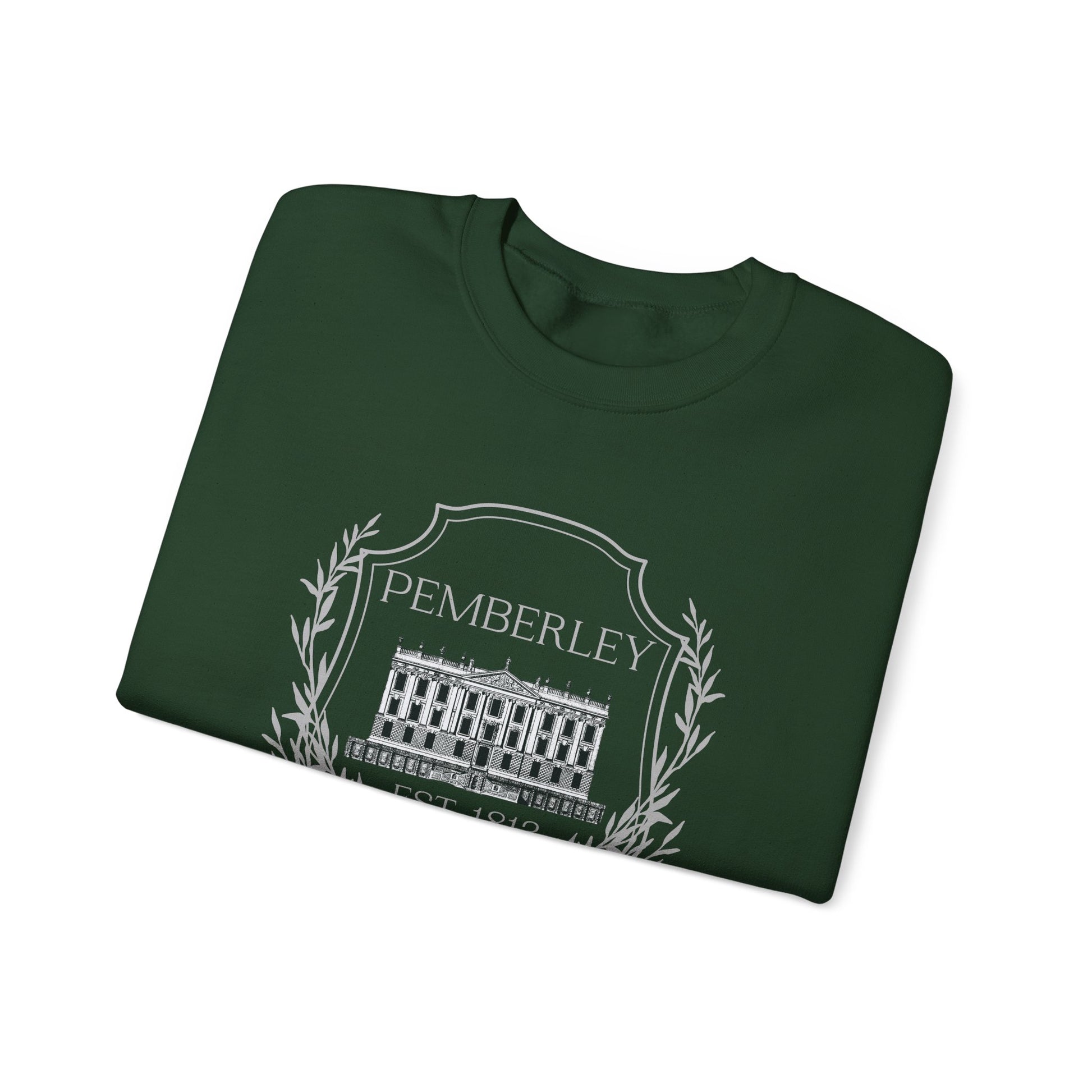 Sweatshirt, Pemberley Crest Sweatshirt, Pride and Prejudice Gift, Unisex Crewneck Jumper, Mr. Darcy's Estate, Regency Literature Top, Book Lover